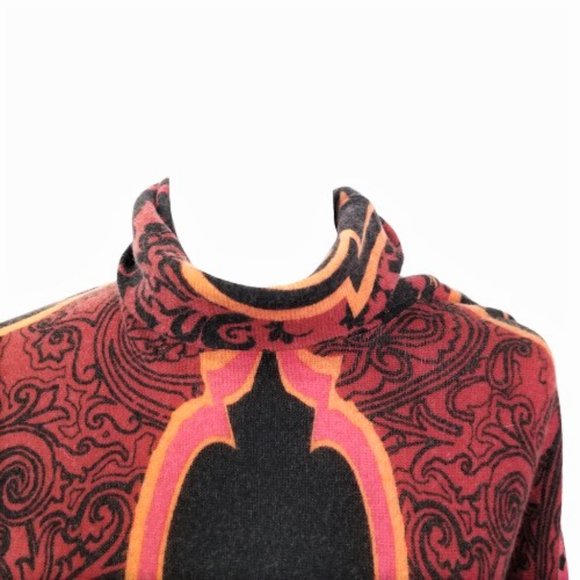 ETRO Black Paisley Wool Cashmere Turtleneck Dress - Picture 3 of 7